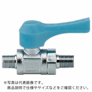 KAKUDAI ミニチュアボールバルブ 呼び径(A)R3/8 全長50.4 ブルー ( 651-801-10 ) (株)カクダイ｜orangetool