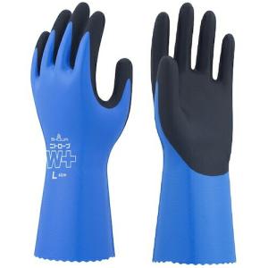 SHOWA ニトリルゴム手袋 NO378Plus ニトローブW+ 左手2本 ブルー Lサイズ  ( NO378PLUS-L2PL )｜orangetool