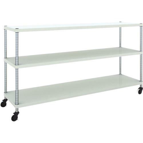 TRUSCO スチールラック フェニックスラック 1800X450 3段 U車輪付 W色 抗菌粉体塗...