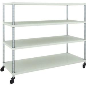 【SALE価格】TRUSCO スチールラック フェニックスラック 1500X600 4段 U車輪付 W色 抗菌粉体塗装 ( PER-4564-U125-W ) トラスコ中山(株)｜orangetool