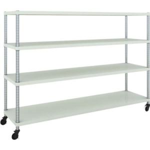 【SALE価格】TRUSCO スチールラック フェニックスラック 1800X450 4段 U車輪付 W色 抗菌粉体塗装 ( PER-4644-U125-W ) トラスコ中山(株)｜orangetool