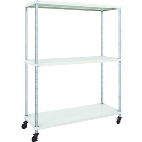 TRUSCO スチールラック フェニックスラック 1200X450 3段 U車輪付 W色 抗菌粉体塗...