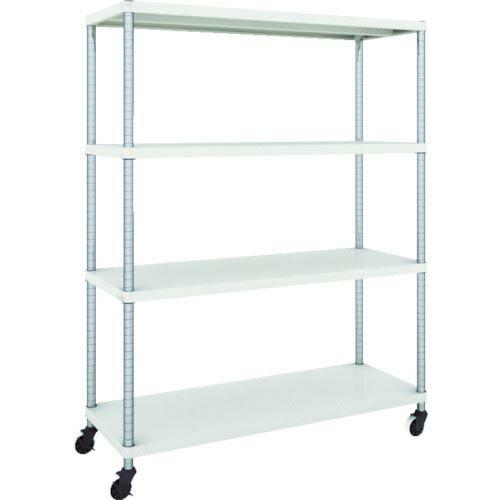 TRUSCO スチールラック フェニックスラック 1200X450 4段 U車輪付 W色 抗菌粉体塗...