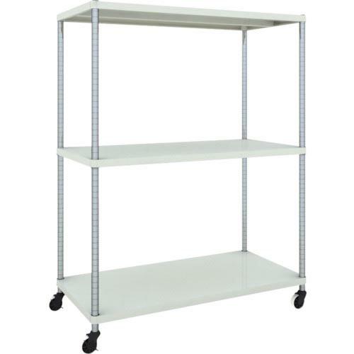 TRUSCO スチールラック フェニックスラック 1200X600 3段 U車輪付 W色 抗菌粉体塗...