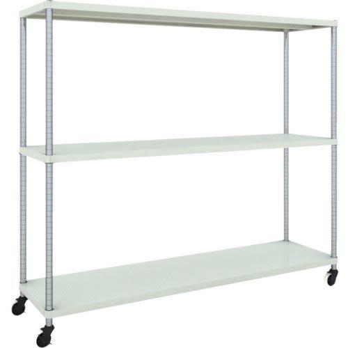 TRUSCO スチールラック フェニックスラック 1800X450 3段 U車輪付 W色 抗菌粉体塗...