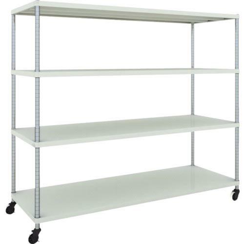 TRUSCO スチールラック フェニックスラック 1800X600 4段 U車輪付 W色 抗菌粉体塗...