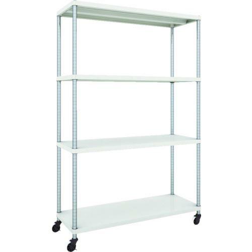 TRUSCO スチールラック フェニックスラック 1200X450 4段 U車輪付 W色 抗菌粉体塗...