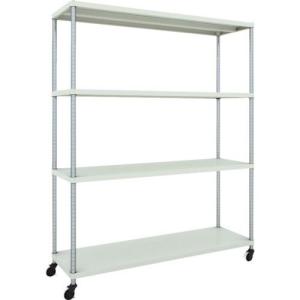 TRUSCO スチールラック フェニックスラック 1500X450 4段 U車輪付 W色 抗菌粉体塗装 ( PER-6544-U125-W ) トラスコ中山(株)｜orangetool