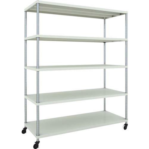 TRUSCO スチールラック フェニックスラック 1500X600 5段 U車輪付 W色 抗菌粉体塗...
