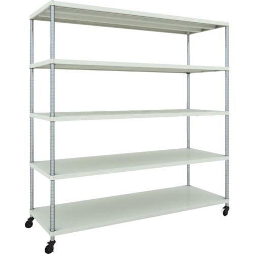 TRUSCO スチールラック フェニックスラック 1800X600 5段 U車輪付 W色 抗菌粉体塗...