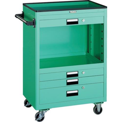 【SALE価格】TRUSCO ツールワゴン 600X400 浅3深1引出 幕板付 ヤンググリーン (...