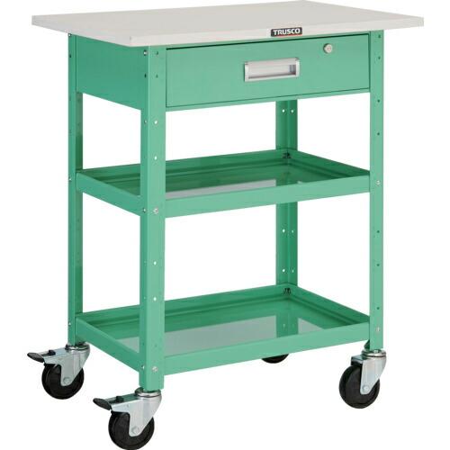 TRUSCO ツールワゴン バーディワゴン 600X400 天板 深型1段引出付 ヤンググリーン (...