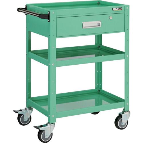TRUSCO ツールワゴン バーディワゴン 600×400 深型1段引出付 ウレタン車輪 ヤンググリ...