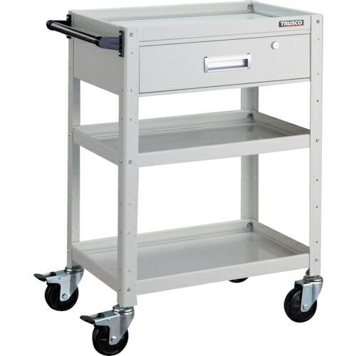 TRUSCO ツールワゴン バーディワゴン 600X400XH880 深型1段引出付 ホワイト ( ...