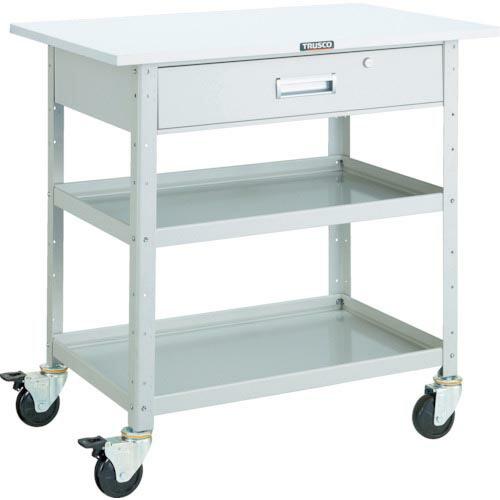 TRUSCO ツールワゴン バーディワゴン 750X500 天板 深型1段引出付 ホワイト ( BD...