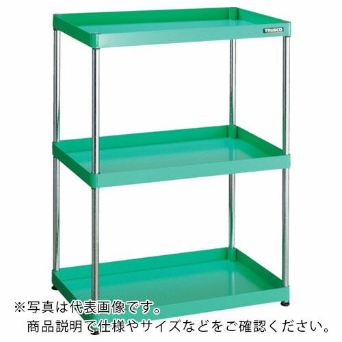 TRUSCO スチールラック フェニックスワゴンラック型  抗菌750X500 4段 ヤンググリーン...
