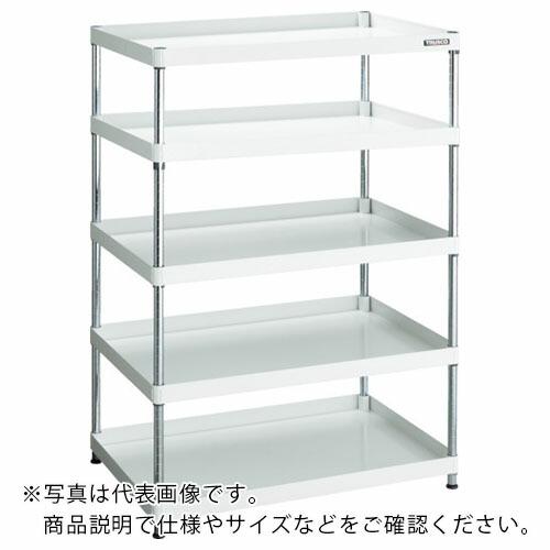 TRUSCO スチールラック フェニックスワゴンラック型  抗菌750X500 5段 ホワイト ( ...
