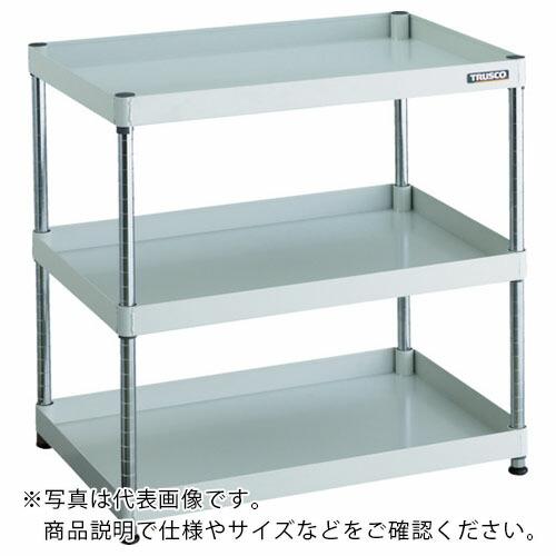 TRUSCO スチールラック フェニックスワゴンラック型  抗菌600X400 3段 ホワイト ( ...