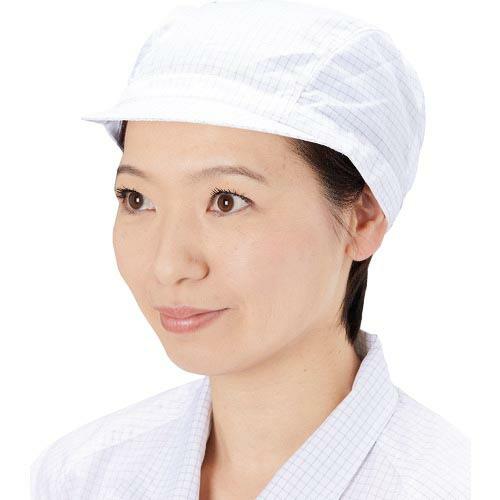 TRUSCO 制電子グリッド仕様キャップ 浅型 ホワイト フリーサイズ ( TCGCA-W ) トラ...