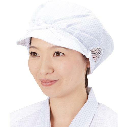 TRUSCO 制電子グリッド仕様キャップ 深型 ホワイト フリーサイズ ( TCGCF-W ) トラ...