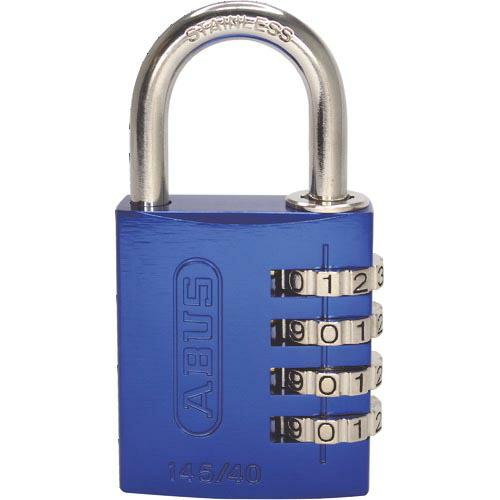 ABUS ナンバー可変式ステンレスシャックル南京錠 145IB-40 ブルー ( 145IB-40-...