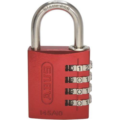 ABUS ナンバー可変式ステンレスシャックル南京錠 145IB-40 レッド ( 145IB-40-...