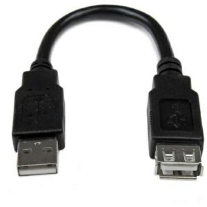 StarTech USBケーブル/A-A/15cm/USB 2.0/480Mbps/延長用/オス・メス/BK ( USBEXTAA6IN ) STARTECH.COM社｜orangetool