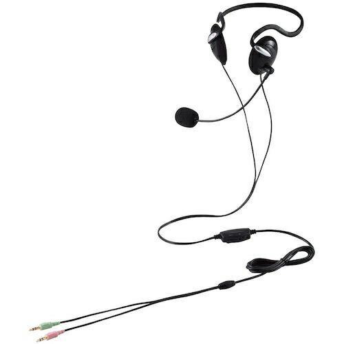 ELECOM 有線ヘッドセット 両耳ネックバンド 3極 1.8m ブラック ( HS-NB03SBK...