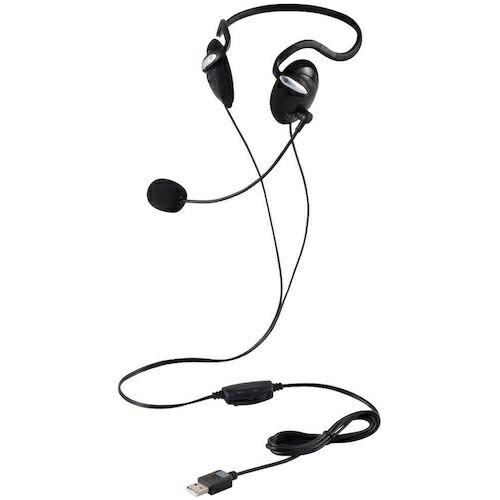エレコム 有線ヘッドセット 両耳ネックバンド USB-A 1.8m ブラック  ( HS-NB03S...
