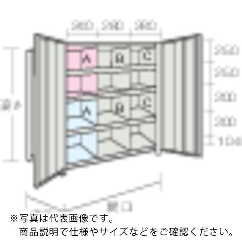 TRUSCO スチールラック 軽量棚両開扉・仕切付 875X533X1200 3列4段 ネオグレー ...