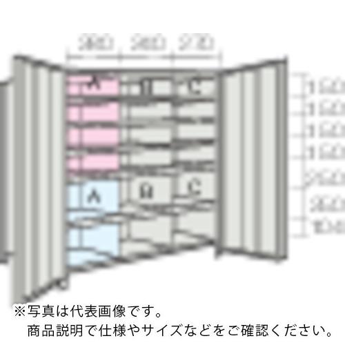 TRUSCO スチールラック 軽量棚両開扉・仕切付 875X533X1200 3列6段 ネオグレー ...