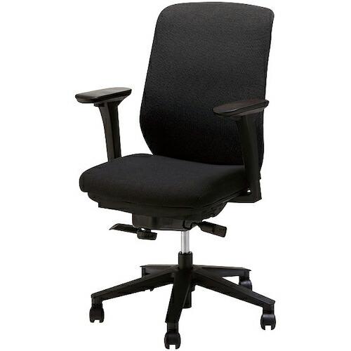 NAIKI ワークチェアー レセーブ LVE型/背:ブラック 座:ブラック/座:布張り、背:布張り(...