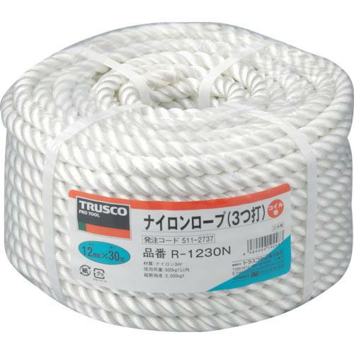 TRUSCO ナイロンロープ 3つ打 線径12mmX長さ30m ( R-1230N )