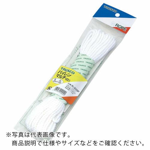 TRUSCO パイレンカラーロープ 3つ打 線径5mmX長さ10m 白 ( R-510P W(5パイ...