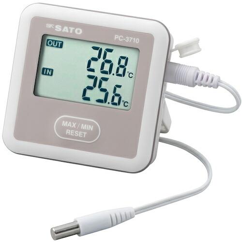 佐藤 2chデジタル最高最低温度計 PC-3710 ()  ( 1850-00 )