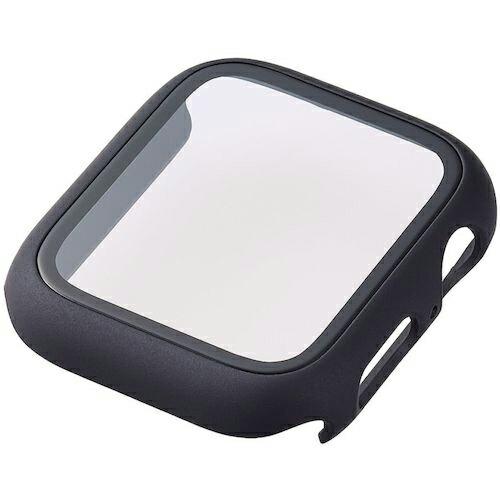 ELECOM Apple Watch 44mm用フルカバーケース プレミアムガラス ゴリラ 高透明 ...