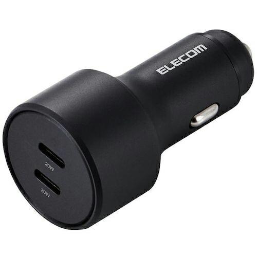ELECOM シガーチャージャー 合計40W USB Power Delivery20W×2 Typ...