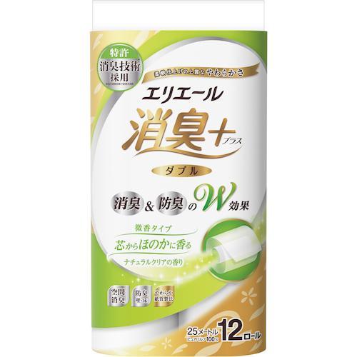 エリエール 消臭+トイレットティシューほのかに香る ナチュラルクリアの香り 12R(ダブル) ( 8...