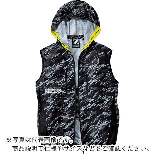 自重堂 空調服ベスト ブラツクカモフラ SS ( 74240-142-SS )