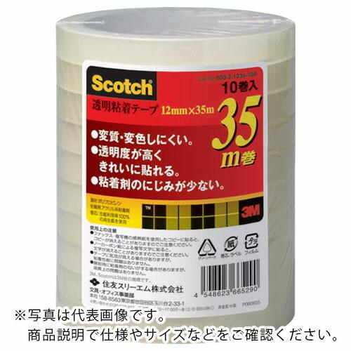 3M 透明粘着テープ500 12mmX35m 10巻パック ( 500-3-1235-10P ) (...