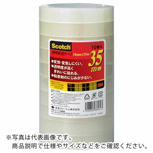 【SALE価格】3M 透明粘着テープ500 18mmX35m 10巻パック ( 500-3-1835...