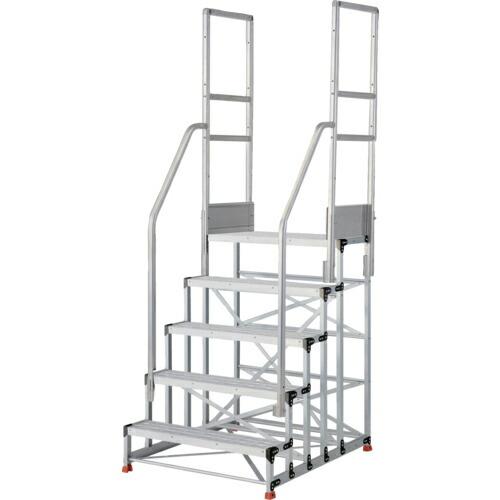 TRUSCO アルミ製作業用踏台 グレーチングタイプ 5段 高さ1.5m 天板寸法1000×400 ...