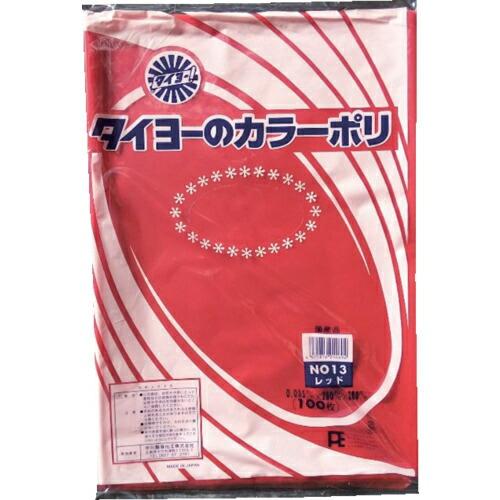 タイヨー カラーポリ袋035(レッド) No.13 (100枚入り) ( S222965 ) 中川製...