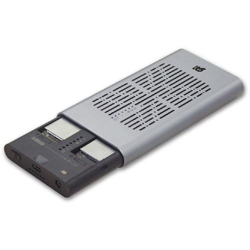RATOC USB3.2 Gen2x2 M.2 SSDケース(クローン機能搭載・NVMe 2台用) ...