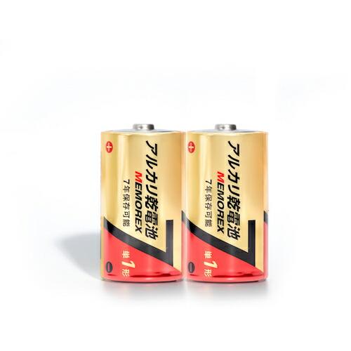グリーンクロス MEMOREXアルカリ電池 単1形 LR20-2S7 100本セット ( 63000...