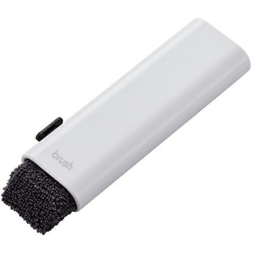 ELECOM クリーニングブラシ&amp;クロス コンパクト収納タイプ 2way ライトグレー ( KBR-...