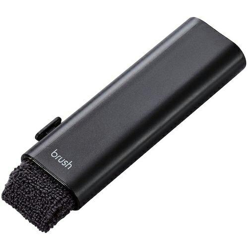 ELECOM クリーニングブラシ&amp;クロス コンパクト収納タイプ 2way 除電 ブラック ( KBR...