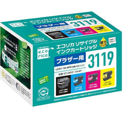 ecorica LC3119-4PK 互換リサイクルインクカートリッジ ( ECI-BR3119-4...