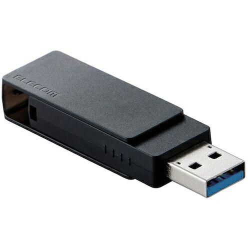 ELECOM USBメモリ USB3.2(Gen1)/USB3.0対応 回転式 128GB ブラック...