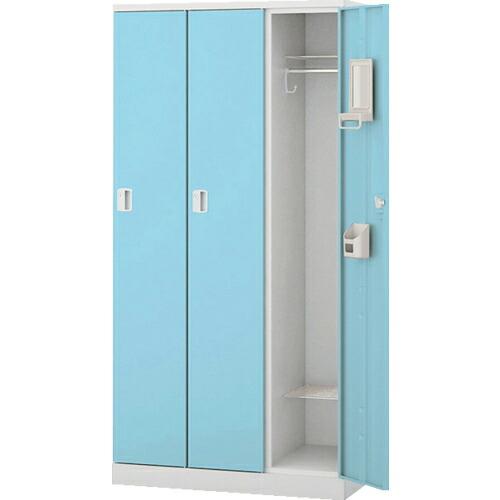 NAIKI ロッカー 3人用 GL型 扉:パウダーブルー/本体:クリアーホワイト ( GL3M-PB...